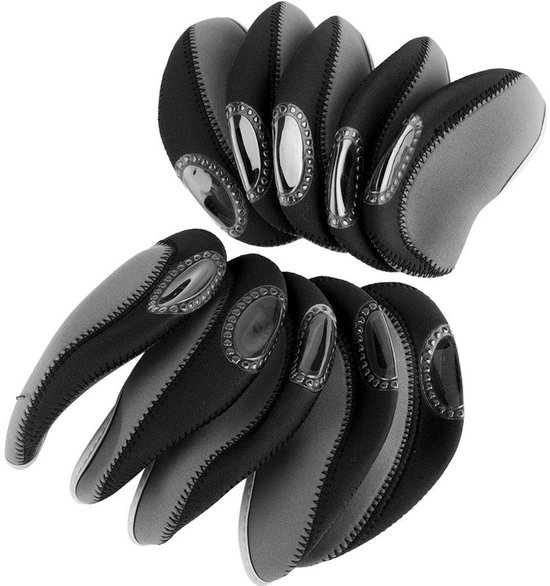 Vt products - Neopreen Golf Club Hoofdkappen - Bescherming voor Golfclubs - Duurzaam en Waterdicht - Zwart/Rood/Groen - Geschikt voor Golf - 10 Stuks