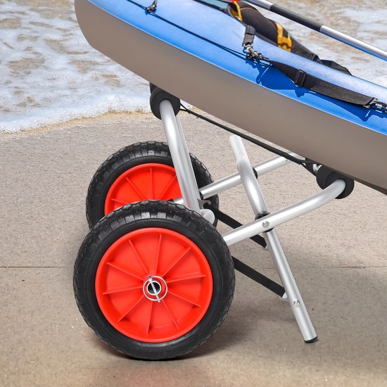 VUENOR Kanuwagen 68 x 44,5 x 40 cm - aluminium, inklapbaar, met spanband en draagvermogen 75 kg