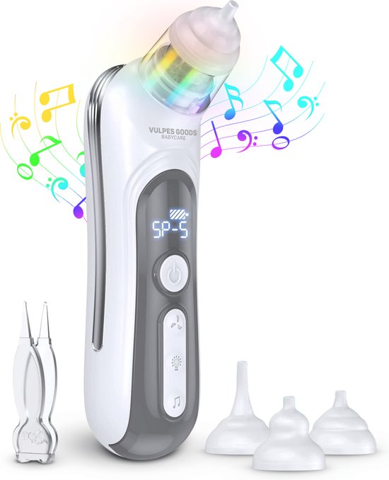 Vulpes Goods® BabyCare - Baby Neusreiniger - Baby Neusreiniger Elektrisch - Neusdouche Elektrisch - Neusreiniger - Snoetenpoetser - Neuszuiger - Grote Batterij - USB C - PRO van Vulpes Goods®