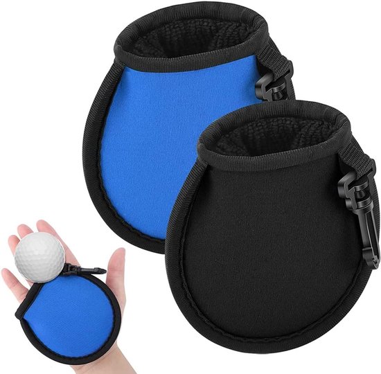 VVGoods - Golfbal waszak met handdoek en karabijnhaak voor heren en dames, golfball reinigingszak, afdichtingstas, herbruikbare golfbalreiniger.