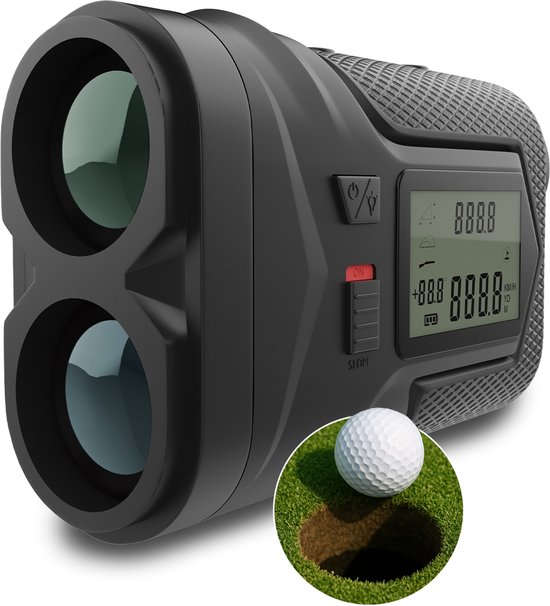 WanderS Golfafstandsmeter met Hellingsfuntie & Vlagvergrendeling – 1200M Laser Afstandsmeter met 6X Vergroting, Toernooimodus, Zijdisplay, USB-C Oplaadbaar – Golf Accessoire & Cadeau van Merkloos