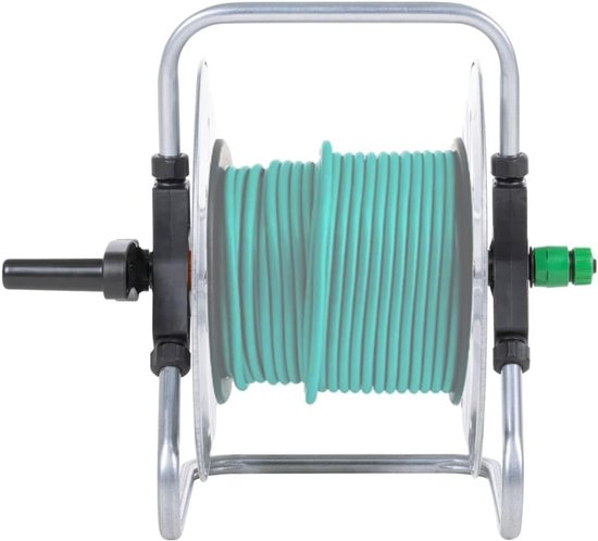 Wandmontage van verzinkt staal voor 50 m 1/2 inch tuinslang, draaibare slanghouder voor ruimtebesparende irrigatie
