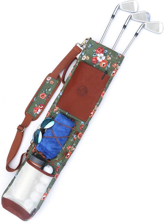 Waterdichte Canvas Golftas met Leren Details - Compacte Reis- en Trainingsbag voor Dames