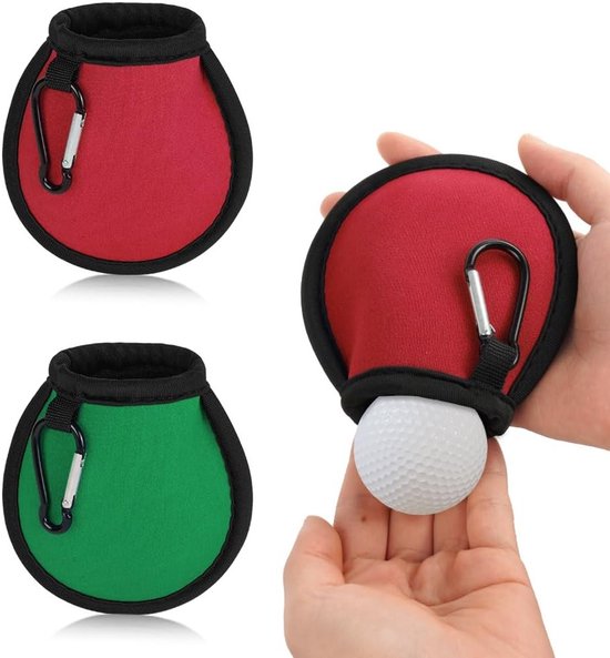Waterdichte Golfbal Reinigingszak met Carabiner - Dubbele Laag voor Effectieve Reiniging, Ideaal Golfaccessoire voor Mannen en Vrouwen, Perfect Cadeau voor Golfers