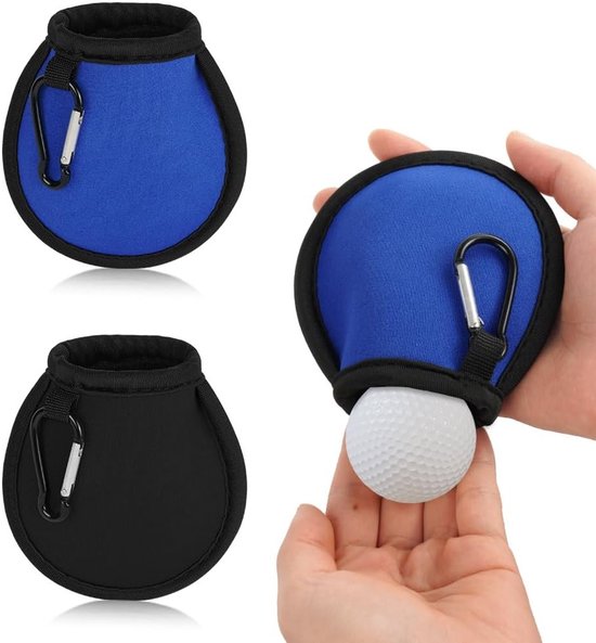 Waterdichte Golfbal Reinigingszak met Karabijnhaak, Dubbele Laag, Ideaal voor Golfaccessoires en Cadeaus voor Mannen en Vrouwen van Merkloos