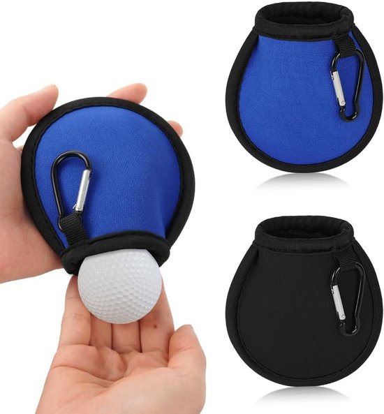 Waterdichte Golfbal Reinigingszak met Karabijnhaak - Dubbele Laag voor Effectieve Golfbal Reiniging, Ideaal Golfaccessoire voor Mannen en Vrouwen