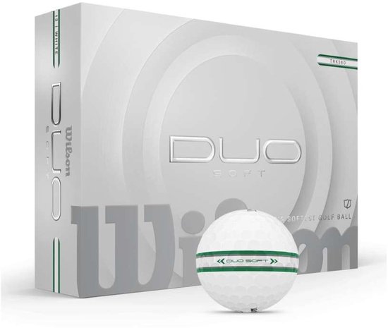 Wilson DUO Soft TRK360 Golfballen 2025 - Wit Groen - 12 Stuks van Merkloos