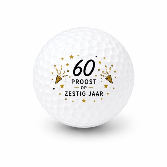 Wilson Golfballen 60 Jaar - Verjaardag Golf Cadeau - 2 stuks - Golfbal met Opdruk