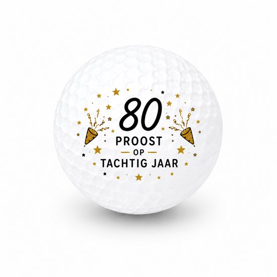 Wilson Golfballen 80 Jaar - Verjaardag Golf Cadeau - 3 stuks - Golfbal met Opdruk