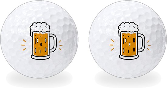 Wilson Golfballen Biertje - Feest Golf Cadeau - 2 stuks - Golfbal met Opdruk