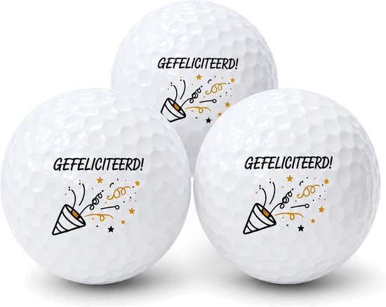 Wilson Golfballen Gefeliciteerd - Verjaardag Golf Cadeau - 3 stuks