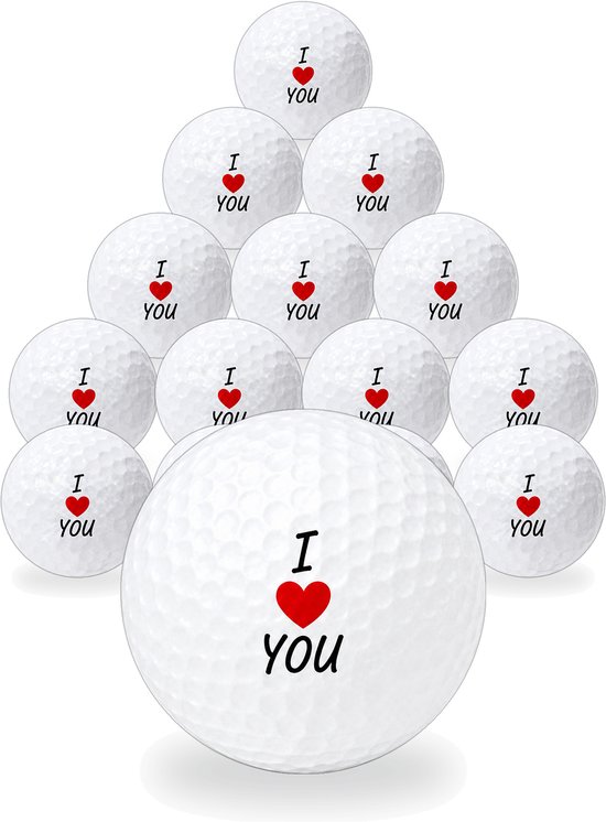 Wilson Golfballen I Love You - Valentijn Golf Cadeau - 15 stuks - Golfbal met Opdruk