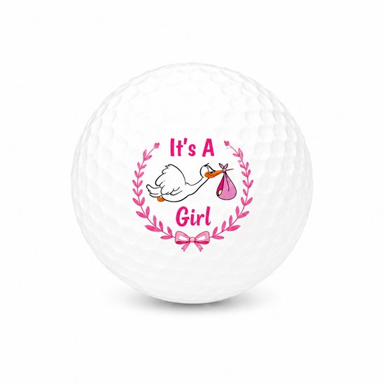 Wilson Golfballen It's a Girl - Geboorte Golf Cadeau - 3 stuks - Bedrukte Golfballen