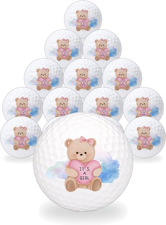 Wilson Golfballen It's a Girl Teddybeer - Geboorte Golf Cadeau - 15 stuks van Wilson
