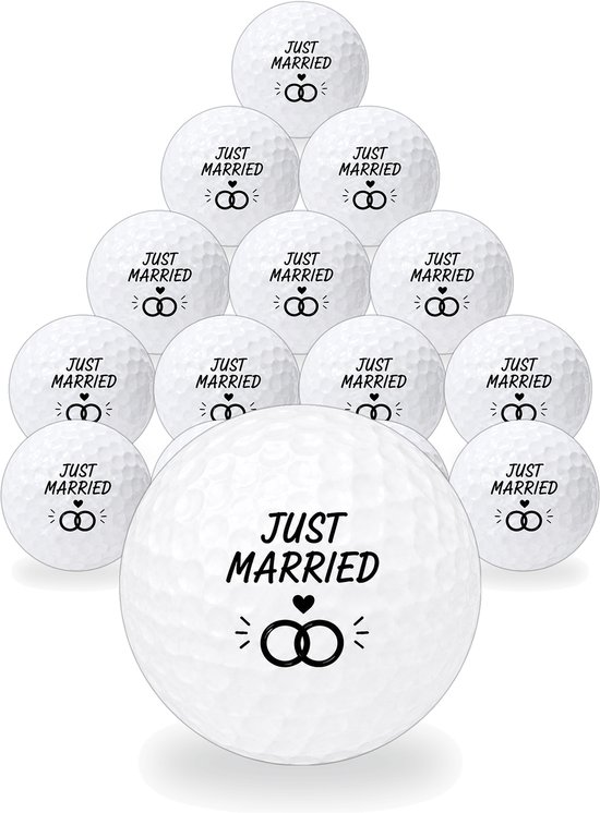 Wilson Golfballen Just Married - Huwelijk Golf Cadeau - 15 stuks - Golfbal met Opdruk