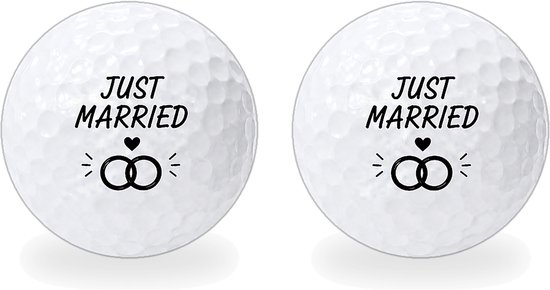 Wilson Golfballen Just Married - Huwelijk Golf Cadeau - 2 stuks - Golfbal met Opdruk