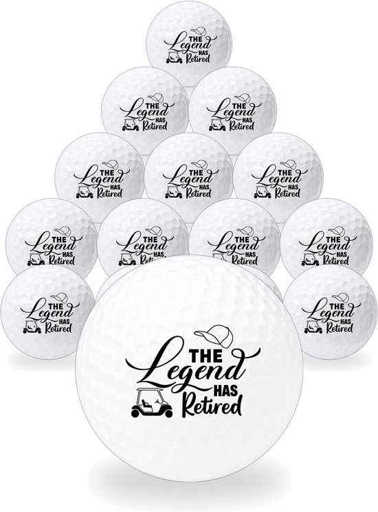 Wilson Golfballen Legend Retired - Pensioen Golf Cadeau - 15 stuks - Bedrukte Golfballen