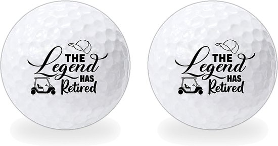 Wilson Golfballen Legend Retired - Pensioen Golf Cadeau - 2 stuks - Bedrukte Golfballen