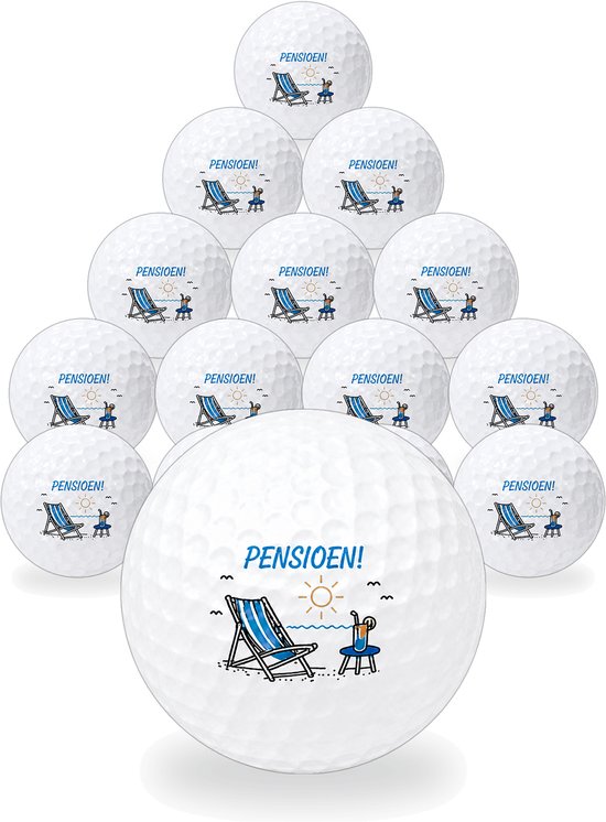 Wilson Golfballen Pensioen Cadeau - Afscheid Golf Cadeau - 15 stuks - Golfbal met Opdruk