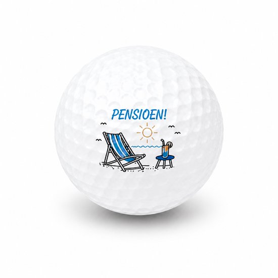 Wilson Golfballen Pensioen Cadeau - Afscheid Golf Cadeau - 3 stuks - Golfbal met Opdruk