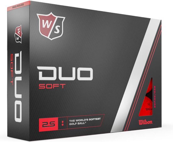 Wilson Staff DUO Soft Golfballen 2023 - Rood - 12 Stuks van Wilson Staff