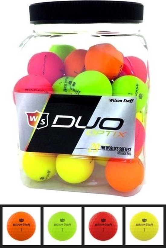 Wilson Staff DUO Soft+ Optix Jar 2020 Golfballen  - Gekleurd - 36 Stuks van Merkloos