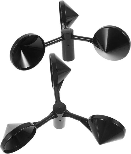Windmeter Bekers - Windmeting Sensor - Weerstations Monitoren - Set van Twee - 15cm Diameter - Zwart