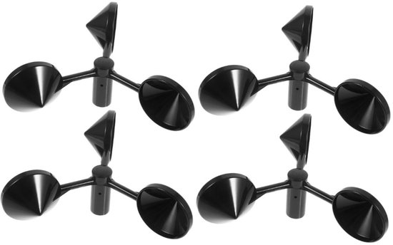 Windmeter Bladen - Anemometer Sensor - Windsnelheid Meten - 3-Kops Ontwerp - 15 cm - Zwart
