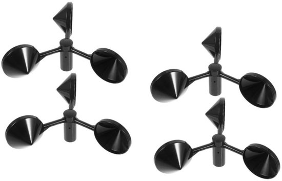 Windmeter Bladen Set - Windmeter Cup - Windmetingen Uitvoeren - 3-Kops Ontwerp - 15 x 15 x 12.4 cm - Zwart