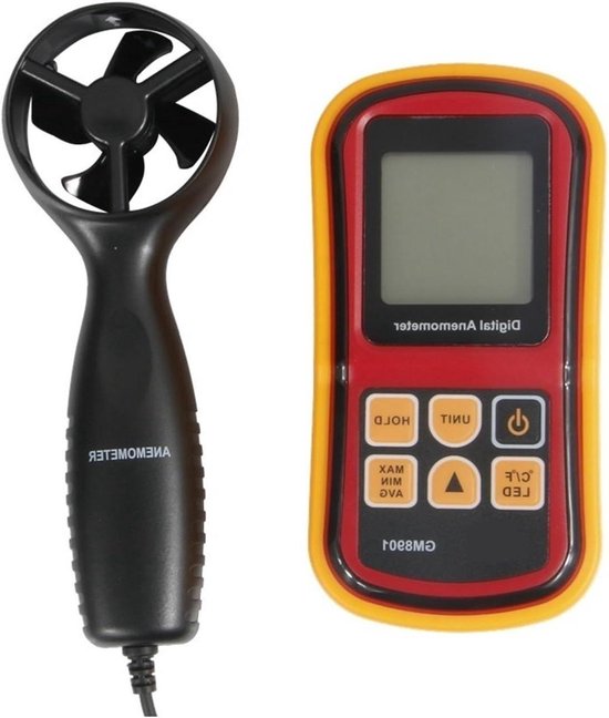 Windmeter Digitaal - Anemometer Windsnelheidmeter - Windmeting Buiten - Hoge Nauwkeurigheid LCD - 72x35x145mm - Ben (Met Koffer)