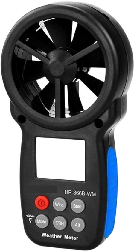 Windmeter - Luchtmeetsensor - Wind Snelheid Meten - Digitale Sensor - 30 m/s - Zwart