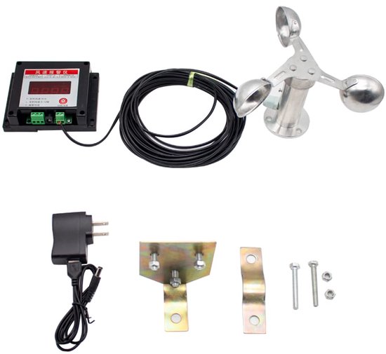 Windmeter Sensor - Wind Snelheid Richting - Buiten Weer - Alarm Functie - 0-12 Niveau