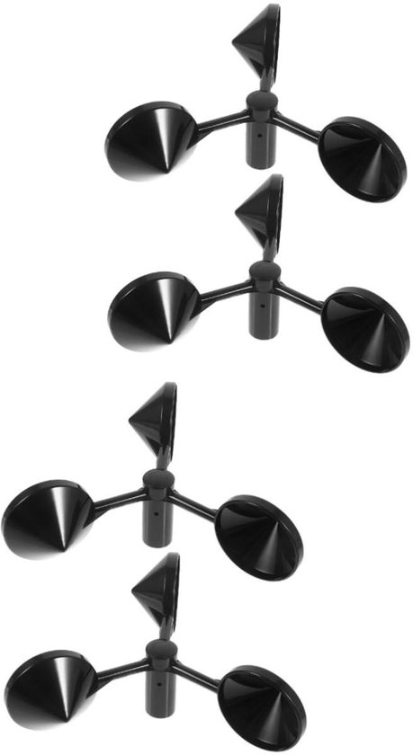 Windmeter Set - Wind Sensor - Weer Meten - Drie Bekers Ontwerp - 15 cm Diameter - Zwart
