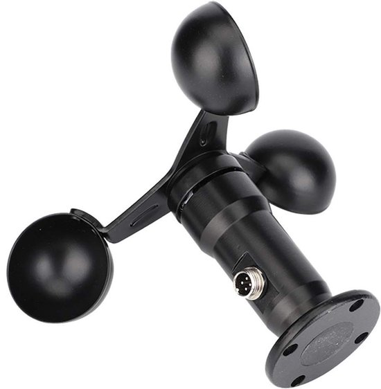 Windsnelheid Sensor - Weerstation Onderdeel - Buiten Meten - 360 Graden Meting - 12.4 cm Hoog - Zwart