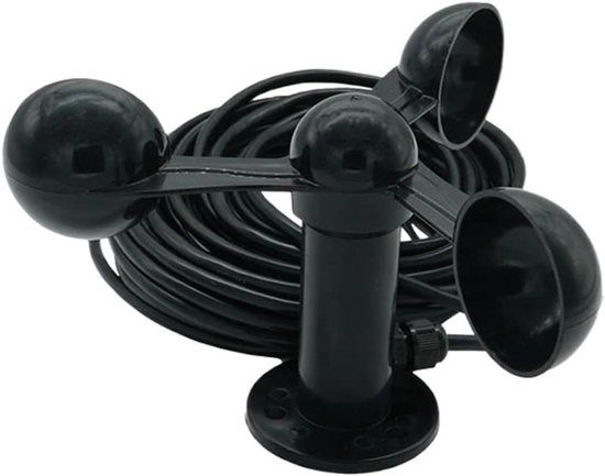 Windsnelheid Sensor - Windmeter Anemometer - Weer Meting - Drievoudige Cup - Microcontroller Compatibel - Grijs