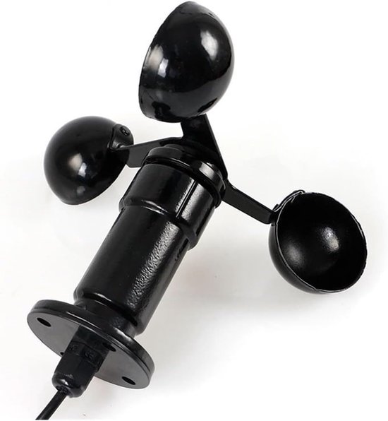 Windsnelheid Sensor - Windmeter - Weer Meten - Aluminium Behuizing - 360 Graden - Grijs
