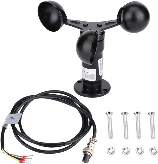 Windsnelheid Sensor - Windsensor Anemometer - Buitenmetingen - Corrosiebestendig - 12.4 cm - Wit