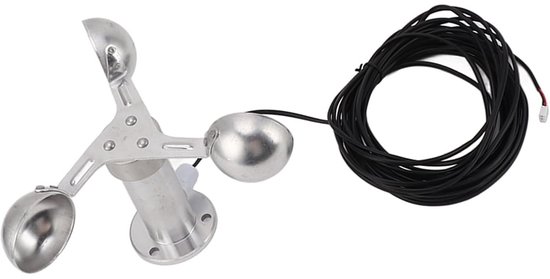 Windsnelheidsmeter Anemometer met Drie Cups - Weerstation Sensor met 8m Kabel van Merkloos