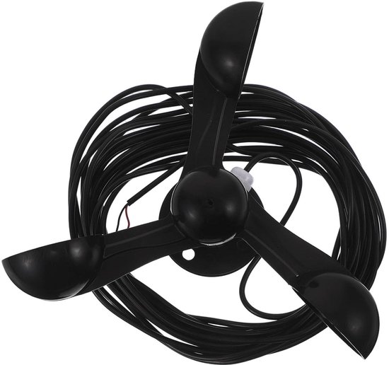 Windsnelheidsmeter Anemometer - Windmeter Windsensor - Buitenmetingen - Precisie Anemometersensor - 17x17x12 cm - Zwart