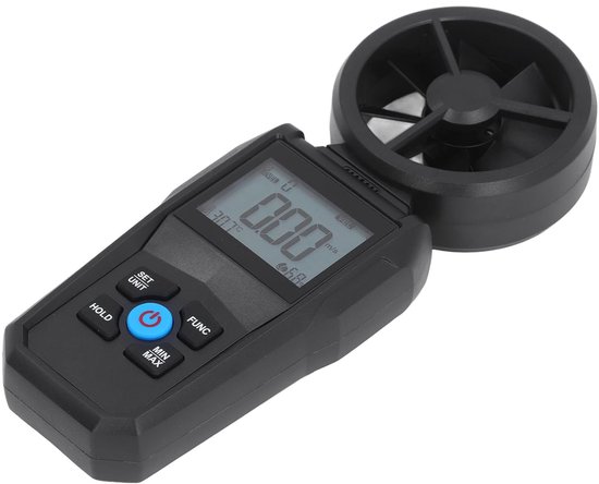 Windsnelheidsmeter - Digitale Anemometer - Windmeting - Hoge Precisie - 180 Graden Rotatie - Zwart