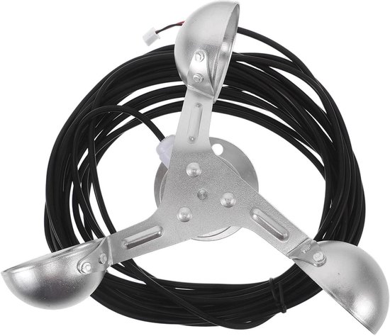 Windsnelheidsmeter - Windmeter Anemometer - Meteorologische Metingen - 360 Graden Monitoring - 17 x 17 x 12 cm - Zilver