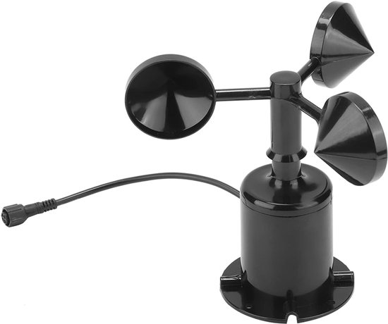 Windsnelheidssensor - Anemometer Windsensor - Weer Meten - Drie Kopjes Ontwerp - 0-70 m/s - Grijs