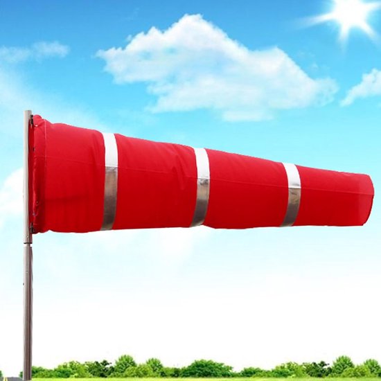 Windsok Luchthaven - Windzak Vlag - Windrichting Meting - Ripstop Technologie - 59 inch - Rood