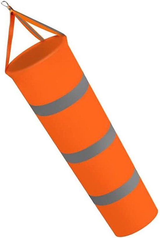 Windsok windmeter - Windzak vlag - Windrichting meten - Reflecterende riem - 100 cm - Oranje