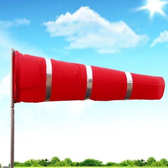 Windsok Windmeter - Windzak Windvaan - Windmeting Buiten - Ripstop Materiaal - 150 cm - Rood