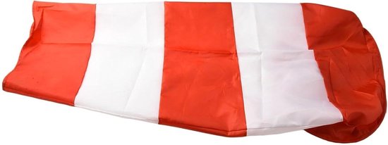 Windsok - Windzak Windmeter - Windrichting Meten - Reflecterende Strepen - 60cm 80cm 100cm - Rood Wit