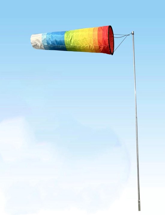 Windsokken paal - Windindicator - Buiten vliegen - 360 graden draaibaar - 4 meter - Zilver