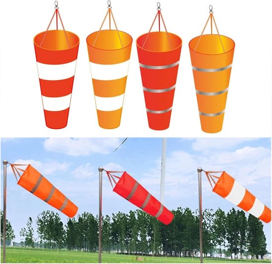 Windzak Buiten - Windmeter - Windrichting Meten - Hoge Zichtbaarheid - 80 cm - Rood Grijs
