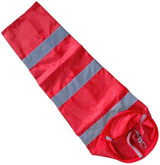 Windzak Buiten - Windmeter Windzak - Windrichting Bepalen - Reflecterende Strepen - 100 cm - Rood