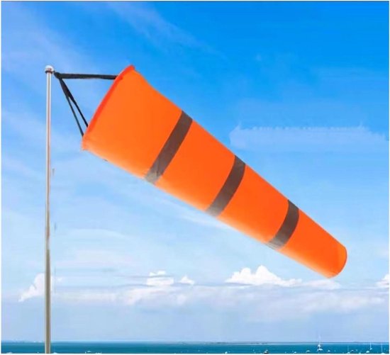Windzak Indicator - Wind Richting - Buiten Meten - Waterdicht Oxford Doek - 150 cm Lengte - Oranje